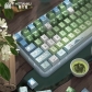 Jasmine Tea Rabbit 104+34 / 54 Cherry Profile Keycap Set Cherry MX PBT Dye-subbed for Mechanical Gaming Keyboard